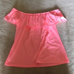Off the shoulder Lilly Pulitzer coral top